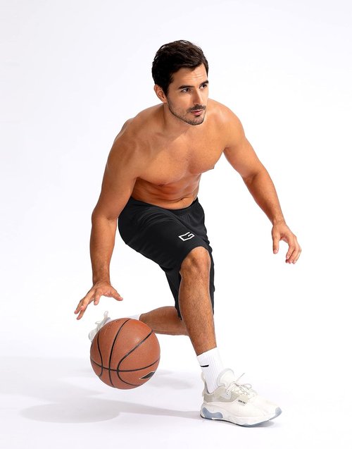 G Gradual Men's Basketball Shorts - Lightweight Quick-Dry Athletic Shorts with Zipper Pockets | 11" Long