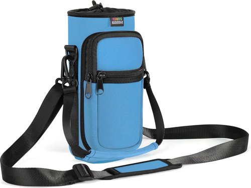 Nuovoware Water Bottle Carrier Bag - Adjustable Neoprene Pouch Holder with Shoulder Strap | Fits 25oz, 40oz, 64oz Bottles