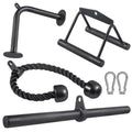 Workout Cable Machine Attachment for Home Gym, SERTT LAT Pulldown Attachments, Cable Accessories for Weight Training, Straight Pull Down Bar, Tricep Rope, Double D Row Handle, V-Shaped Bar