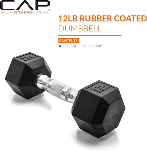CAP Barbell Coated Hex Dumbbell Weights - Versatile Options from 10 to 120 lbs | Durable Design