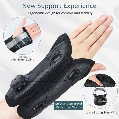 Carpal Tunnel Wrist Brace Night Support, Adjustable Wrist Support Splint, Hand Brace for Pain Relief, Carpal Tunnel Syndrome, Tendinitis and Arthritis, for Sleeping Women & Men, Right & Left