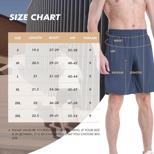 BOOJO Men's Athletic Shorts - Quick Dry Gym & Basketball Shorts with Pockets | 7 Pack in Black