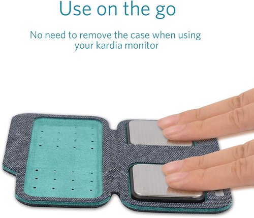 CoBak Kardia Mobile EKG Monitor Case - Compact Travel Design with Magnetic Closure, Dark Blue