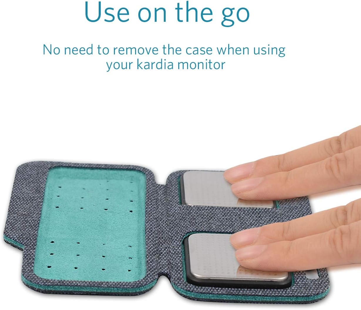 CoBak Kardia Mobile EKG Monitor Carrying Case - Compact Travel Case with Magnetic Closure, Dark Blue