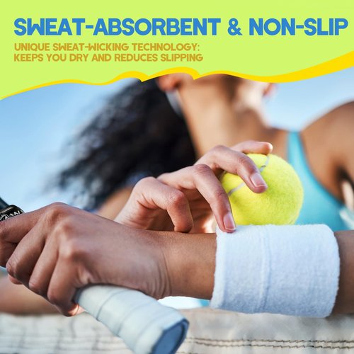 Solaradgy 20-Pack Tennis Racket Grip Tape with 10 Sweat-Absorbent Tennis Overgrip Tape Durable and Comfortable Handle Wraps for Enhanced Performance