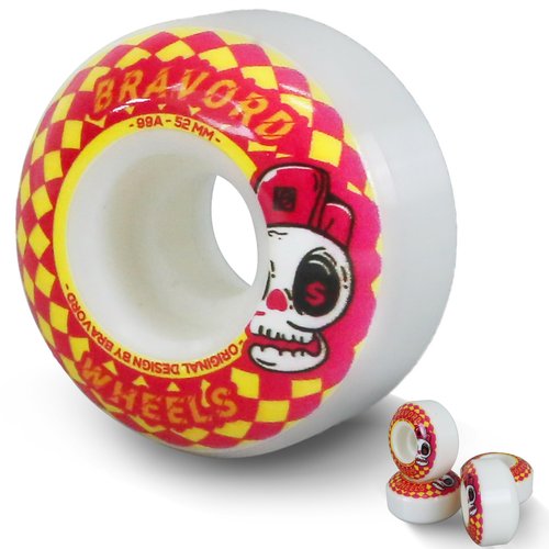 BRAVORD Classic Skateboard Wheels, 52mm 99A Skateboard Wheel for Trick, Street–Pack of 4