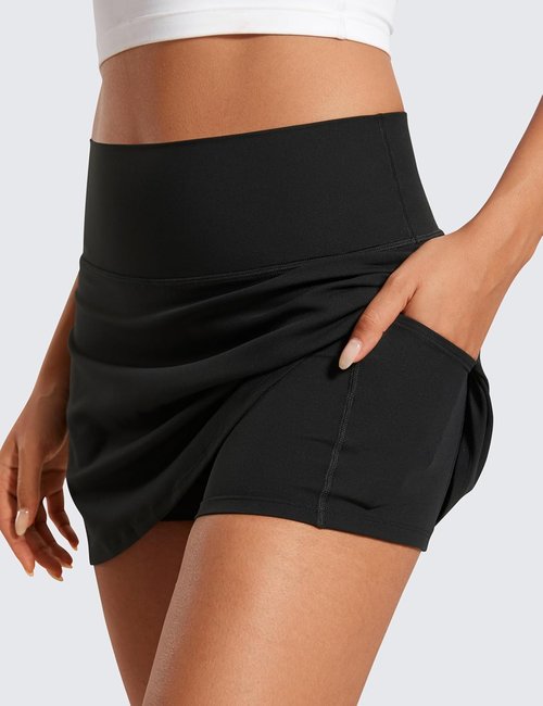 CRZ YOGA High Waisted Tennis Skirt for Women - Butterluxe Mini A-Line Golf Skort with Inner Pockets