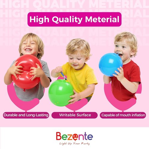 Bezente Pastel Balloons - 100 Pack 12-Inch Round Latex Helium Balloons for Easter & Birthday Parties
