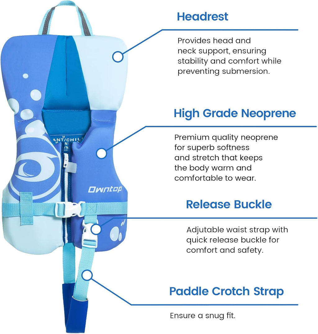 Owntop Toddler Swim Vest | Kids Float Jacket with Adjustable Safety Straps | For Ages 1-6, 20-50 lbs