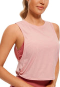 CRZ YOGA Pima Cotton Tank Tops for Women - Loose Sleeveless Athletic Crop Shirts | Perfect for Yoga & Gym