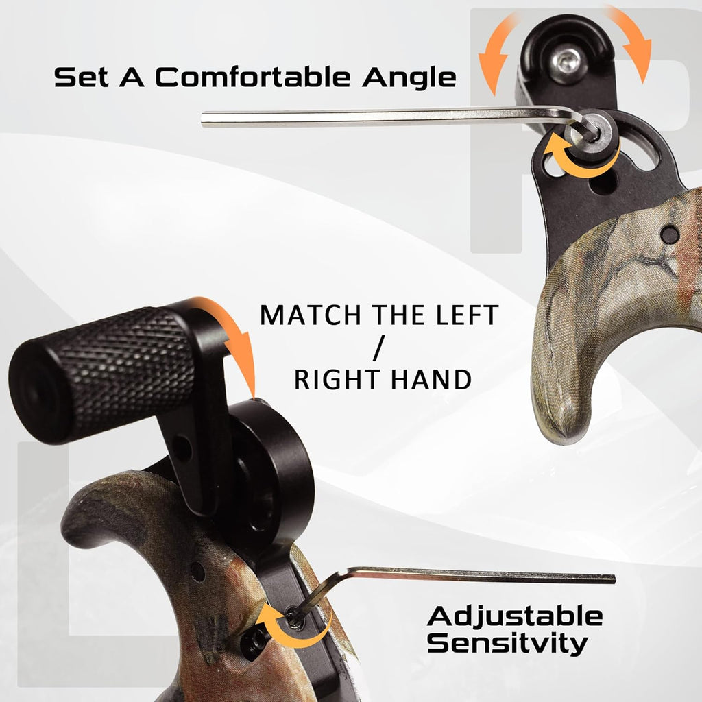 Skiennix Bow Release - 360° Rotatable Thumb Trigger for Compound Bow - Precision Archery Accessory