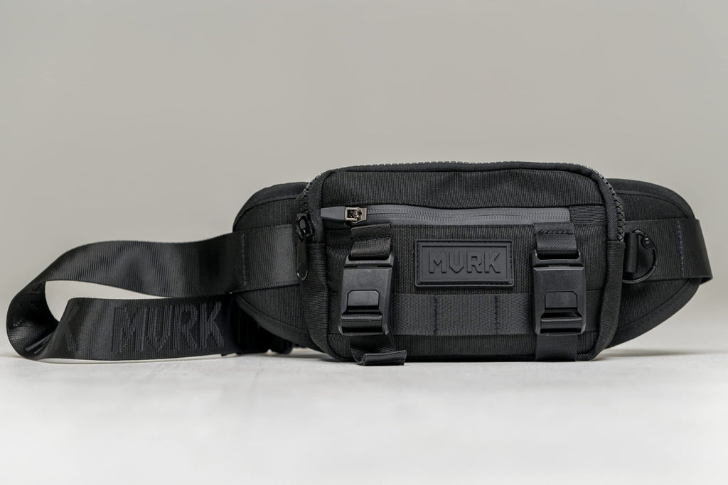MVRK Gym Fanny Pack for Men & Women Unisex Waist Bag Pack - Waterproof Crossbody Bag - Black (BLACK)