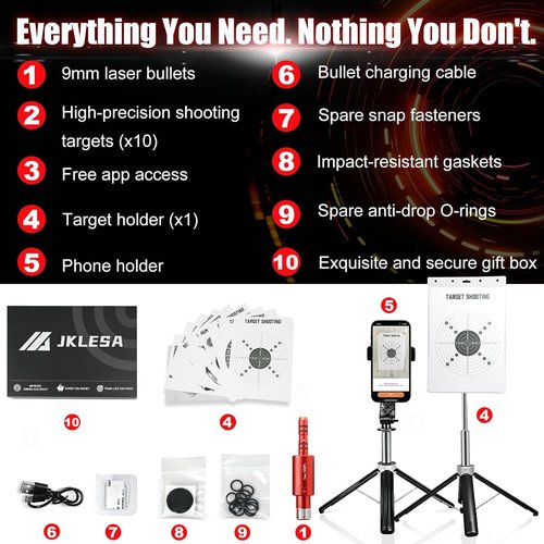 Dry Fire Laser Training System - Safe Home Practice Kit for 9mm/.38SPL | Rechargeable Laser Calibrator with Targets