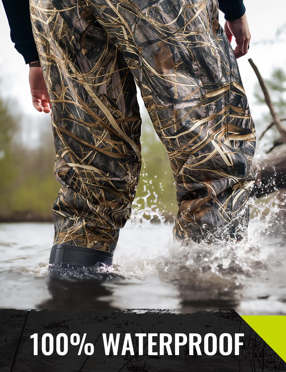 TIDEWE Bootfoot Chest Wader, 2-Ply Nylon/PVC Waterproof Fishing Hunting Waders with Boot Hanger for Men Women Next Camo Evos Size 12