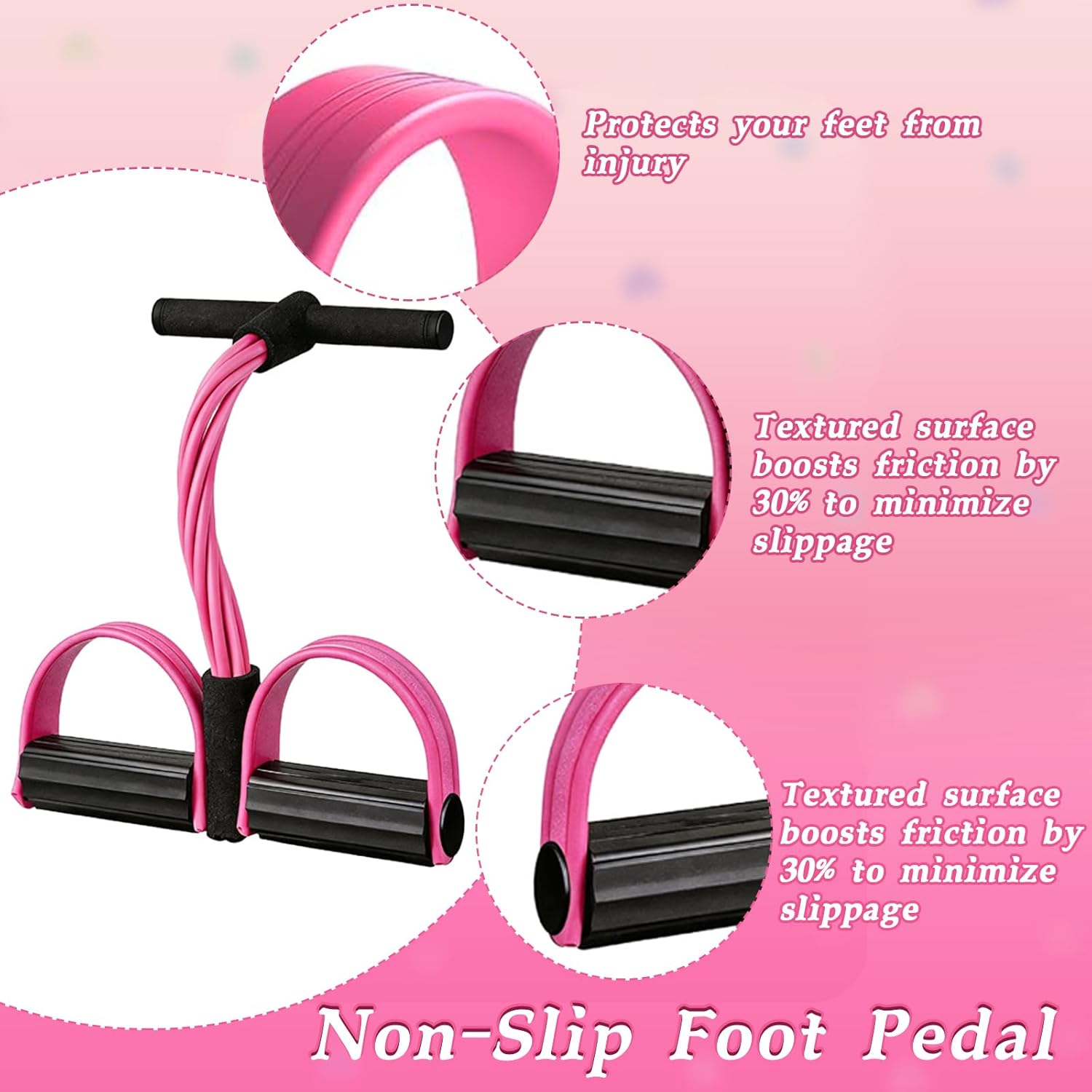 Skiennix Pedal Resistance Bands - Multifunctional 6 Tube Rubber Bands for Waist, Arms, Abdomen & Legs