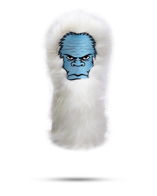 Pins & Aces Yeti Utility Head Cover - Premium, Hand-Made Fuzzy Driver Headcover - Funny, Tour Quality Golf Club Cover - Style and Customize Your Golf Bag (Utility)