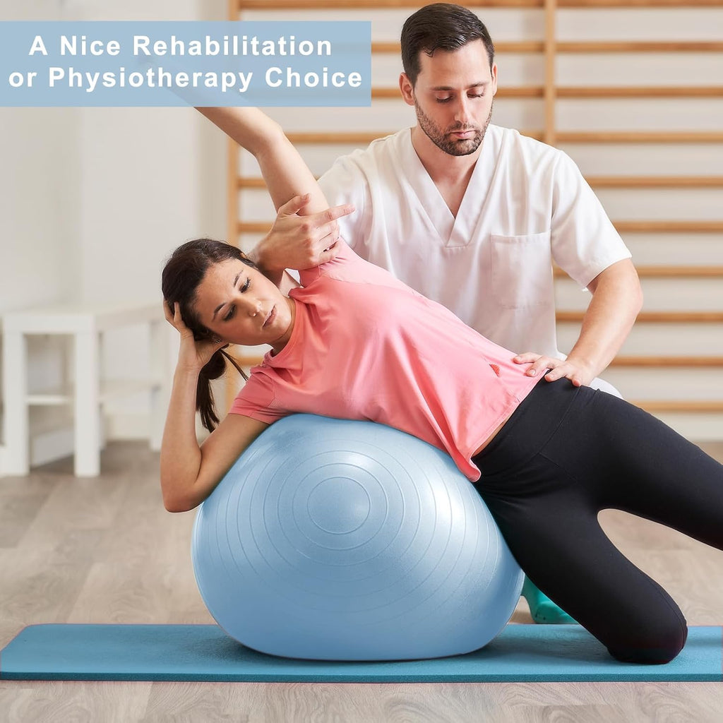 Skiennix Exercise Ball - Pilates Stability Ball for Pregnancy | Swiss Balance Ball with Pump, Multiple Sizes for Home Gym & Office Fitness