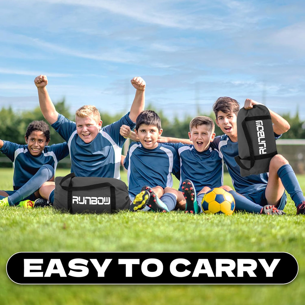 RUNBOW 9x5 FT Portable Kids Soccer Goal - Folding Soccer Net with Carry Bag for Indoor/Outdoor Use