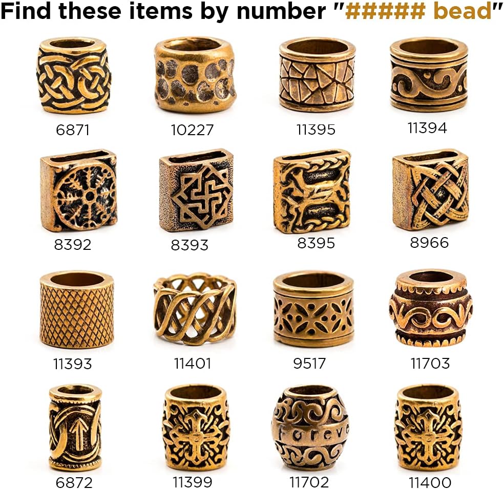 TECEUM Paracord Beads - Handmade Golden Charm for Jewelry Making | Antique Brass Metal 6871