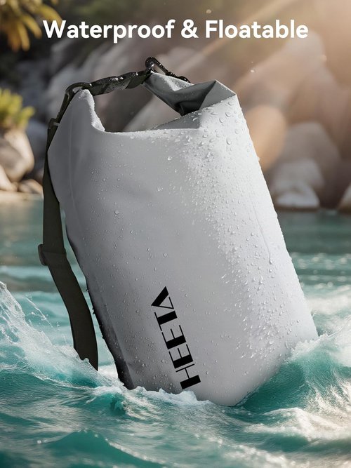 HEETA Waterproof Dry Bag - Lightweight Roll Top Storage Backpack with Emergency Whistle | 5L/10L/20L/30L/40L Options for Travel, Kayaking, Camping