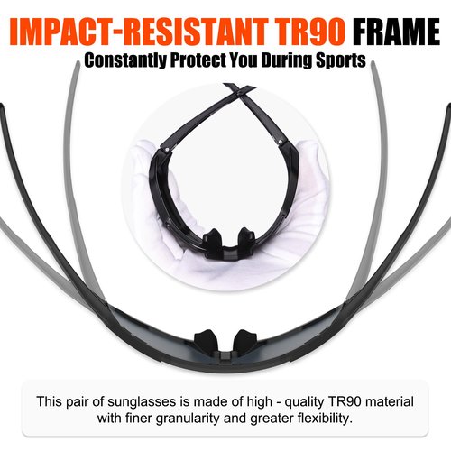X-TIGER Polarized Sports Sunglasses with 5 Interchangeable Lenses,Mens Womens Cycling Bike Glasses,Baseball Running Fishing Golf Driving Sunglasses