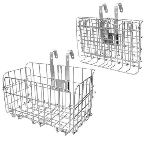 Bike Basket Front Multifunction Folding Bicycle Front Basket high-Capacity Metal Front Back Basket Carry Dog pet Fruit Save Space