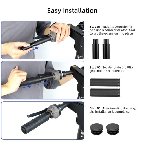 ulip E-Scooter Handlebar Grips Handlebar Extender Kit for Segway Ninebot Max G30 G30LP G30E Holding Dashboard and Rear View Mirrors black