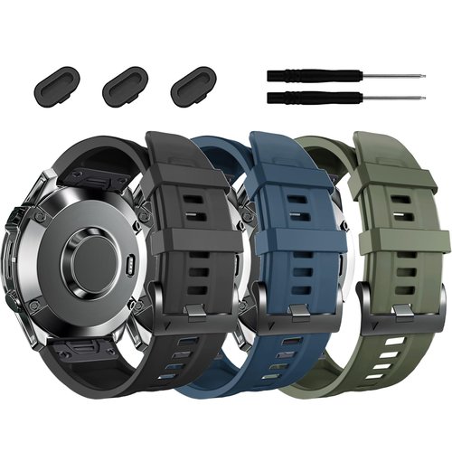 ZPJPPLX 26mm Compatible with Garmin Fenix 8 AMOLED 51mm/8Pro/7X Pro/6X Pro/7X/6X/5X Plus/5X bands,Silicone watch band for Descent Mk2i MK3i 51mm/Enduro 3/2/quatix 8 epix Pro 51MM/tactix 8 7/7 Pro