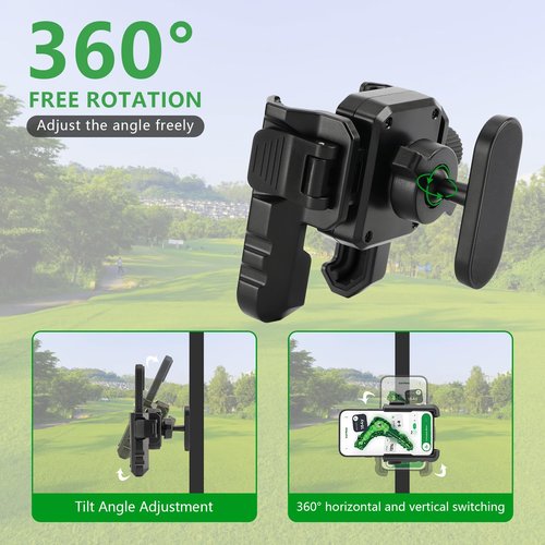EagleFlight Magnetic Golf Cart Phone Holder - N54 Ultra Strong Magnet,Compatible with EZGO, Club Car & Yamaha Carts, 360° Adjustable, Fits iPhone 15 Pro Max/S24 Ultra, Golf Accessories Gifts for Men