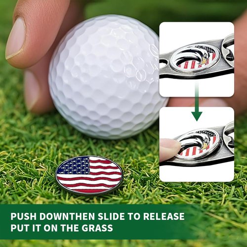 Yulinmon 6-in-1 Metal Golf Divot Repair Tool & Ball Marker - Golf Divot Repair Tool, Bottle Opener Ball Marker, Golf Essential, Ideal Gift for Golf Enthusiasts, Accessory Gift for Men & Women