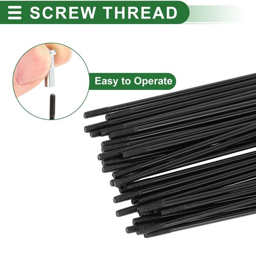 Motoforti Universal Bicycle Spokes Bike Wheel Spokes 14G 291mm Length Carbon Steel Black 1 Set