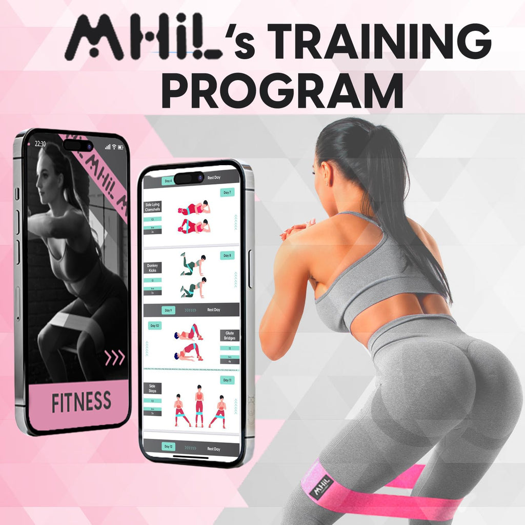 Fabric Resistance Bands for Working Out – 4 Durable Exercise Bands for Women & Men, Non-Slip & Non-Pinching Workout Bands – Multiple Resistance Levels Booty Bands for Legs Butt Glutes Hips Abs & More
