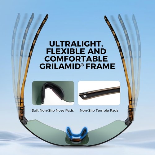 KastKing Tarkio Polarized Fishing Sunglasses - UV400 Protection, Rimless Wrap Design, Large Lenses
