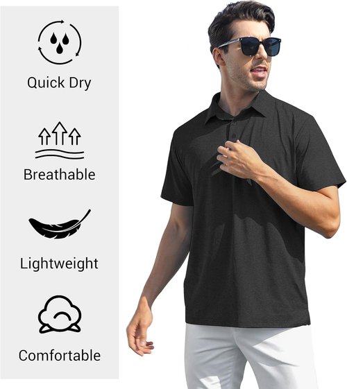 MLYENX Men's Polo Shirts - Quick Dry, Moisture-Wicking Casual Golf Tees | 4/5 Pack Options