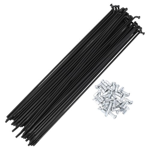 HEROFFIX 36 Set 12G Bicycle Spokes 233mm Bike Wheel Spokes 45 Steel Black