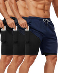 Sureio Men's 2-in-1 Gym Workout Running Shorts - Quick Dry, Lightweight, 7 Inch with Pocket & Towel Loop