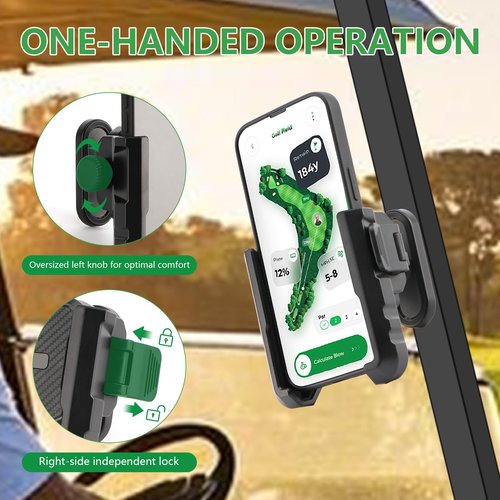 EagleFlight Magnetic Golf Cart Phone Holder - N54 Ultra Strong Magnet,Compatible with EZGO, Club Car & Yamaha Carts, 360° Adjustable, Fits iPhone 15 Pro Max/S24 Ultra, Golf Accessories Gifts for Men