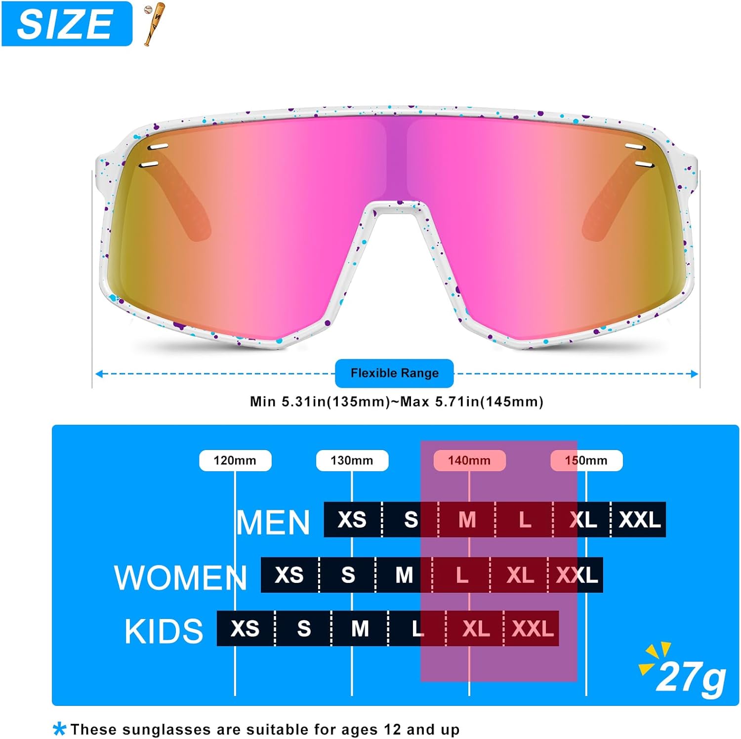 Polarized Cycling Glasses - UV400 Protection Sports Sunglasses for Men & Women | Ideal for MTB, Fishing, Running