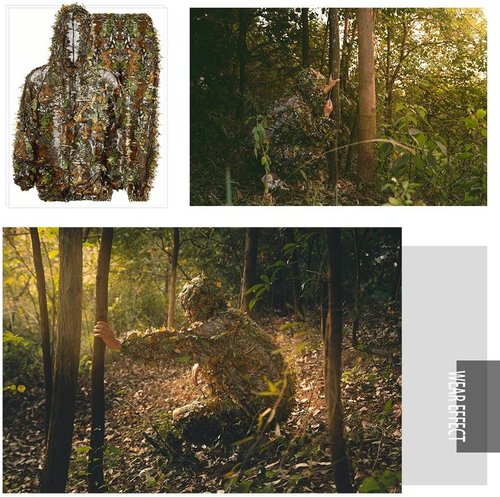EAmber Ghillie Suit - 3D Leaf Camouflage Hunting Pants for Youth & Adults | Lightweight Coveralls