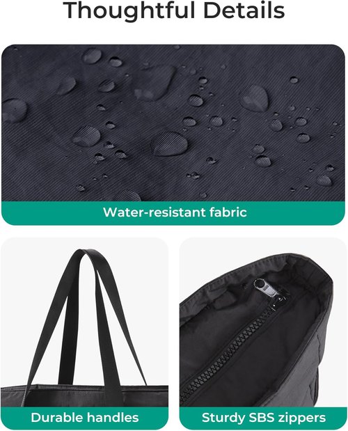 BAGSMART Tote Bag for Women - Zippered Work Tote with Compartments | Ideal for Travel & Gym
