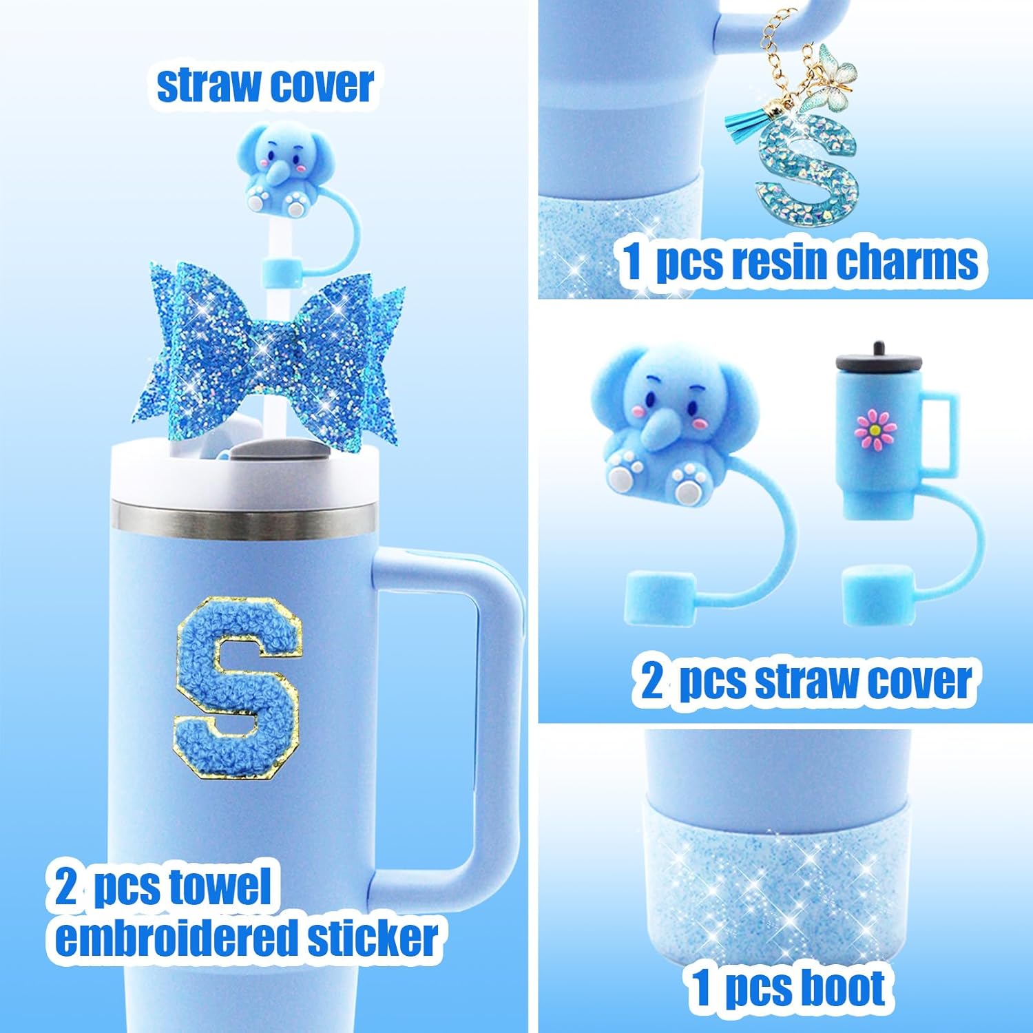 Stanley 9PCS Cup Accessories Set - Includes Straw Covers, Spill Proof Stopper & Handle Charm | Fits 30oz & 40oz