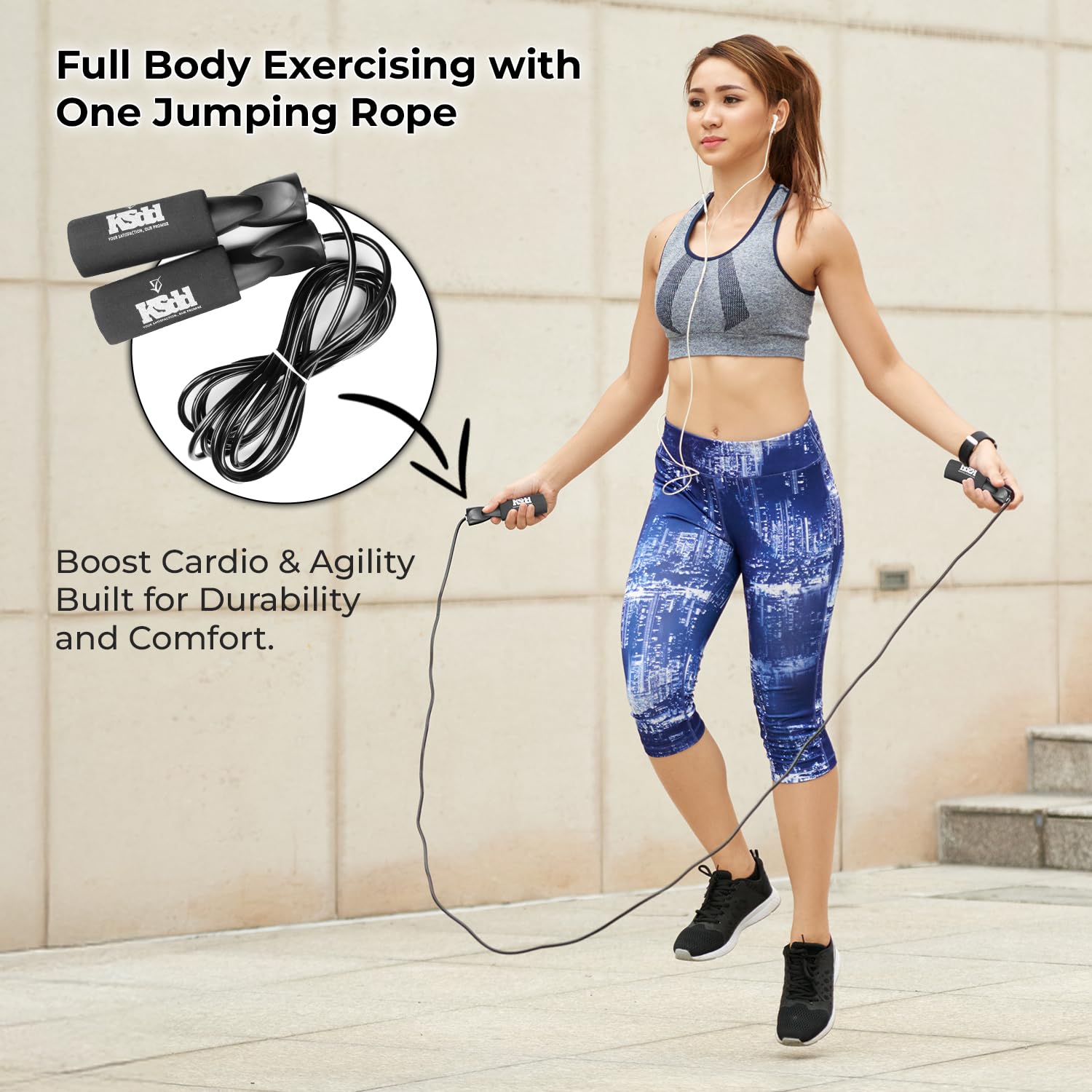 Pro Fitness Bundle Set with Workout Gloves, Jump Rope, Kinesiology Tape, Resistance Band, Carry Bag, Black and Gray (Fitness Gloves, Medium)