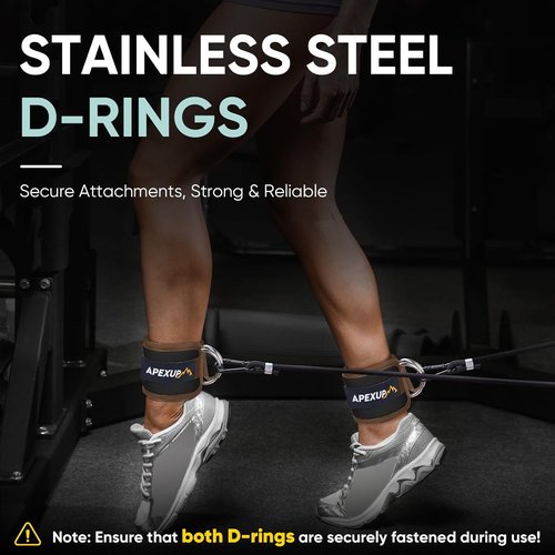 APEXUP Ankle Strap - Adjustable Cable Machine Resistance Bands for Glute Workouts & Leg Extensions