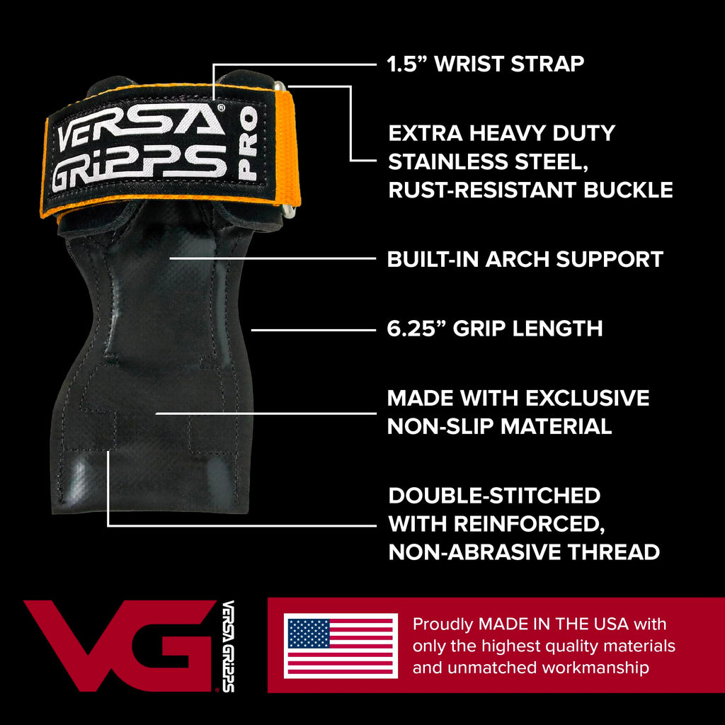 Versa Gripps Pro, Made in USA, Wrist Straps for Weightlifting Alternative, Best Training Accessory, R/L, Silver
