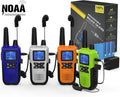 Topsung Walkie Talkies - Long Range Rechargeable 2-Way Radios with Earpiece | NOAA Weather Alert - 4 Pack for Family Adventures