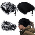 Cozypower 2 Pcs Unisex Distressed Dreadlock Beanie Hat Rasta Cap Winter Open Turban Dread Hair Wraps for Men Women(Black and White,Classic)
