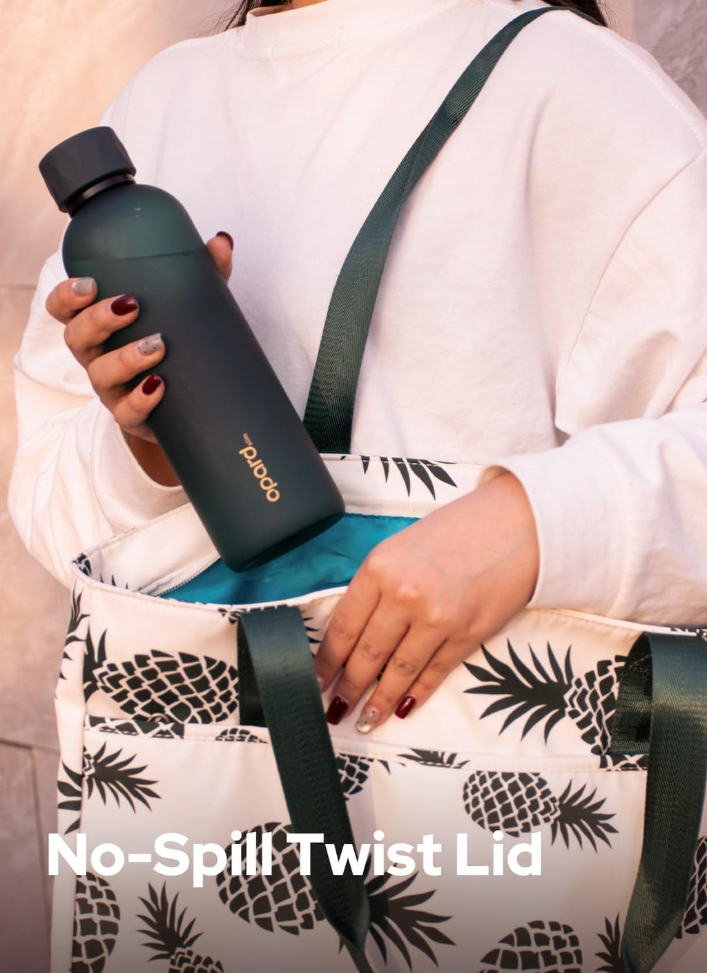 Opard Slim Pro Water Bottle - 27oz BPA-Free Plastic with Leakproof Monocap | Forest Green, Ideal for Travel & Sports
