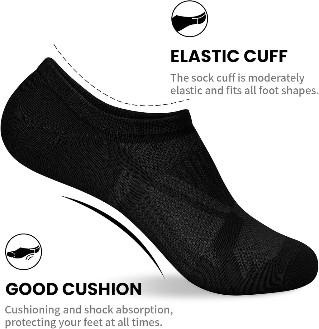 Wernies No Show Socks for Women - 8 Pairs of Invisible Low Cut Cotton Ankle Socks
