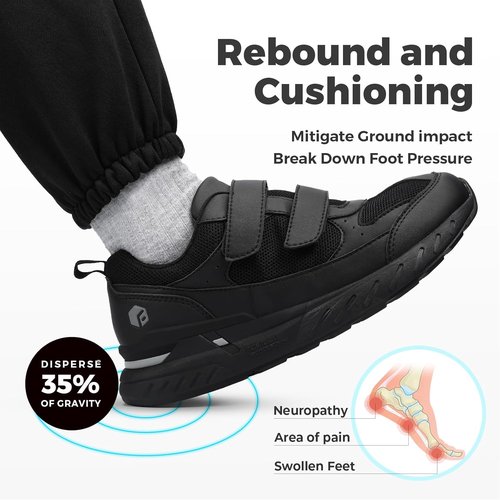 FitVille Extra Wide Walking Shoes - Orthopedic Sneakers for Swollen Feet | Rebound Core V8