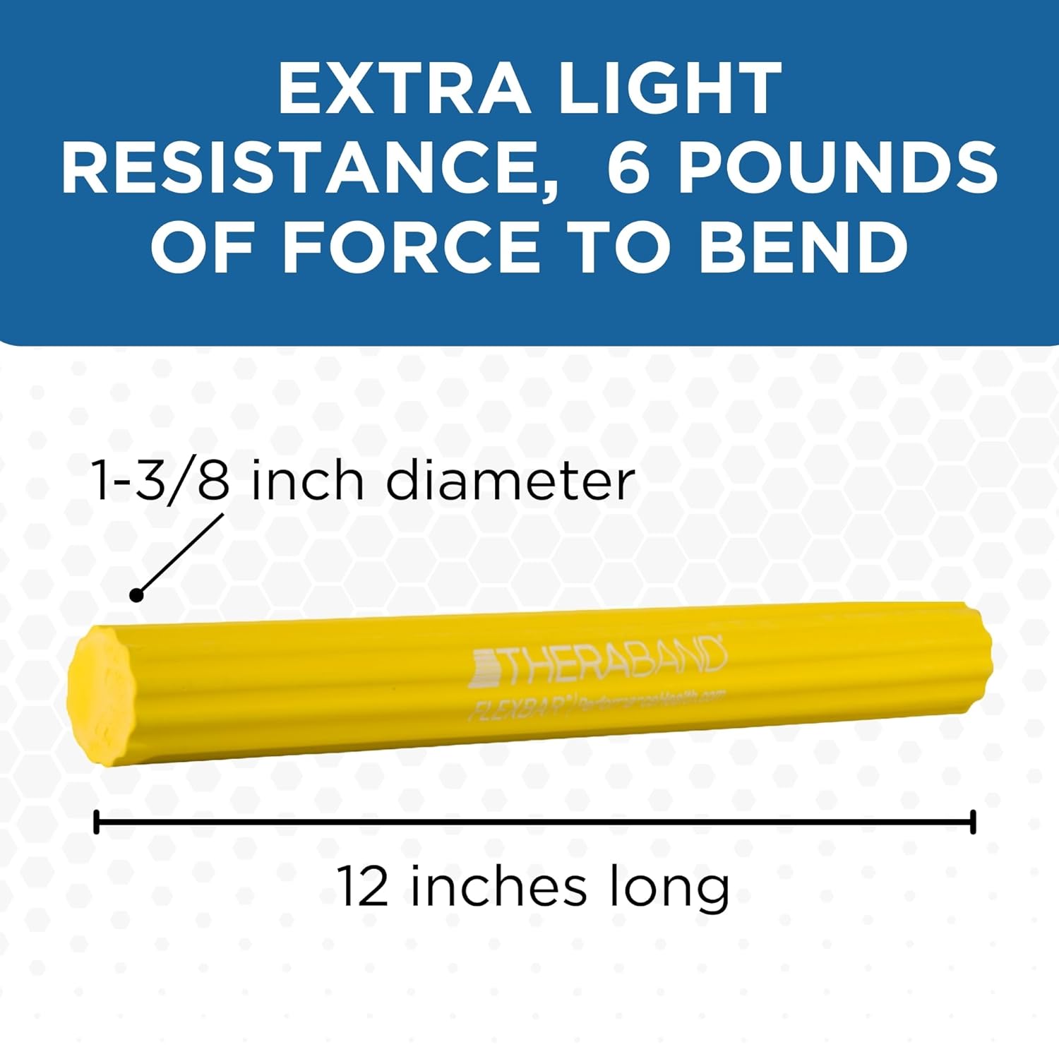 TheraBand FlexBar Resistance Bar - Extra Light Yellow Therapy Bar for Wrist & Forearm Exercises